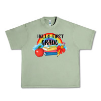Oil Green back to school hello first grade 3200x2400 Urban Heavy Tee - AdoDesignShop