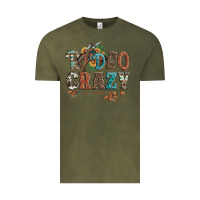Vintage Olive rodeo crazy bucking bronco cowboy Vintage Tee - Artiststas