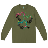 Army Green faith hope love Long Sleeve Tee - MaliasSmallBusiness