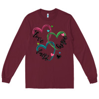 Burgundy faith hope love Long Sleeve Tee - MaliasSmallBusiness