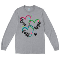 Heather Grey faith hope love Long Sleeve Tee - MaliasSmallBusiness