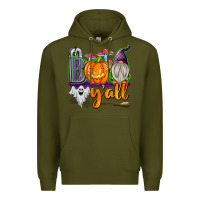 Army Green Boo Y'all Premium Hoodie - texasbilliewilder