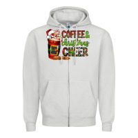 Dove Grey Coffee and Christmas cheer Zipper Hoodie - NancyCooperArtShop