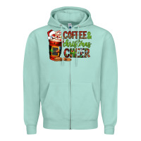 Seafoam Coffee and Christmas cheer Zipper Hoodie - NancyCooperArtShop