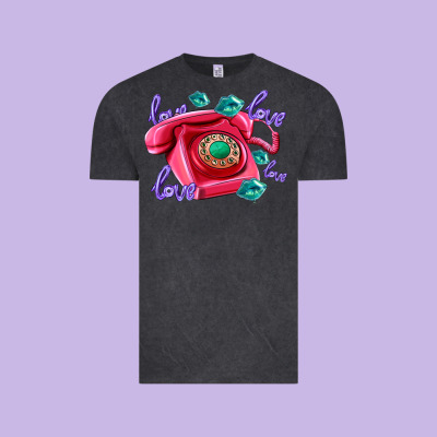Love Balloons And Pink Valentines Telephone Vintage Tee Designed By Adodesignshop