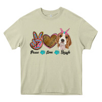 Mossy peace love beagle Heavy Core Tee - RanaPortraitStore