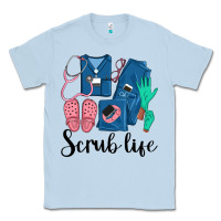 Dusty Blue Scrub Life Nurse Classic Tee - LillyAllenDesigns
