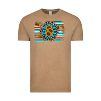 Vintage Coffee gemstone sunflower background Vintage Tee - AdoDesignShop