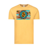 Vintage Mustard gemstone sunflower background Vintage Tee - AdoDesignShop