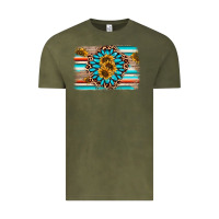 Vintage Olive gemstone sunflower background Vintage Tee - AdoDesignShop
