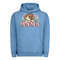 Pigment Pebble Blue Easter Bunny Mama  mother's day Urban Hoodie - HowdyJamesFarm
