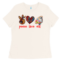 Bone peace love art Ladies Tee - texasbilliewilder