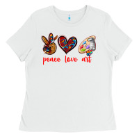 Peace Love Art Ladies Tee | Teevron