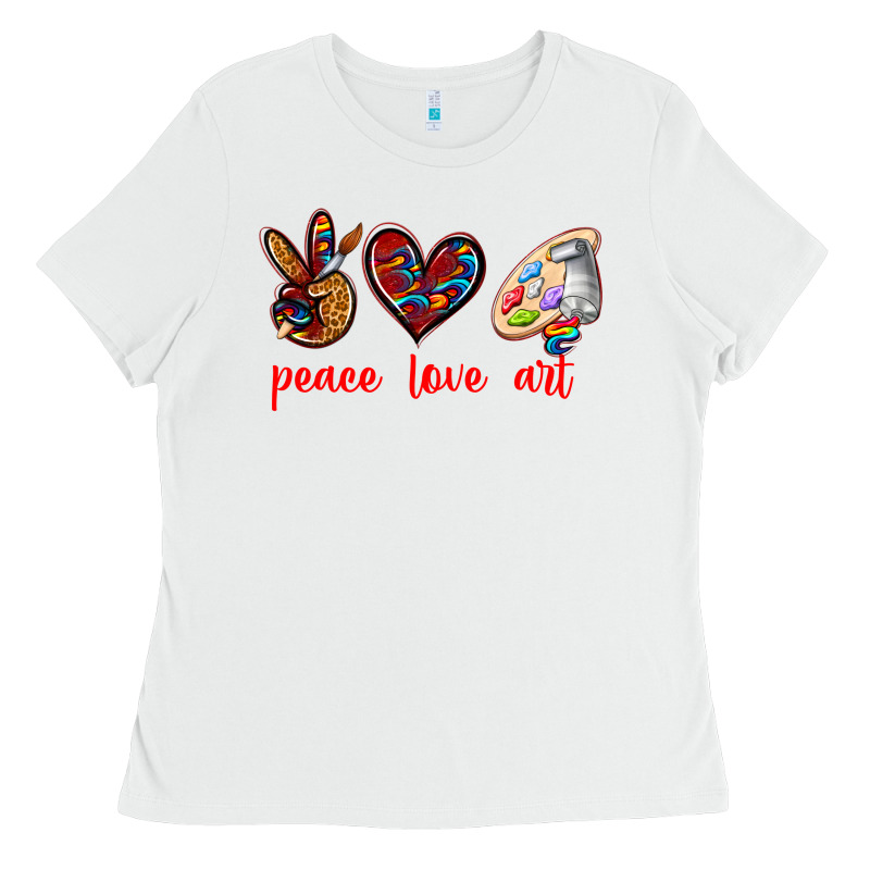 Peace Love Art Ladies Tee by texasbilliewilder | Teevron