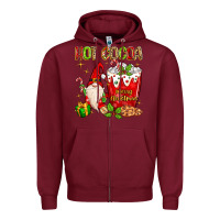 Burgundy christmas gnome hot cocoa Zipper Hoodie - MaliasSmallBusiness