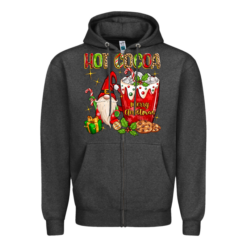 Christmas Gnome Hot Cocoa Zipper Hoodie by MaliasSmallBusiness | Teevron