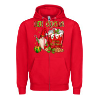 Red christmas gnome hot cocoa Zipper Hoodie - MaliasSmallBusiness