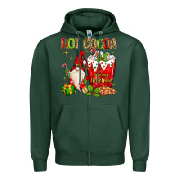 Sports Green christmas gnome hot cocoa Zipper Hoodie - MaliasSmallBusiness