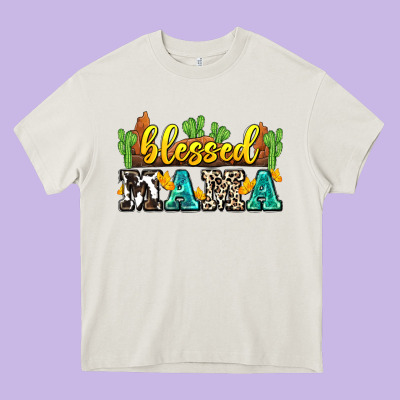 Blessed Mama Heavy Core Tee Designed By Zillion Design Studio