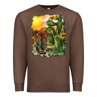 Chestnut western boots with cactus and desert Premium Sweatshirt - RanaPortraitStore