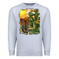 Heather Grey western boots with cactus and desert Premium Sweatshirt - RanaPortraitStore