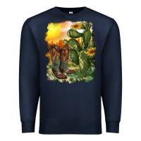 Navy western boots with cactus and desert Premium Sweatshirt - RanaPortraitStore