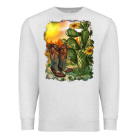 Oatmeal Heather western boots with cactus and desert Premium Sweatshirt - RanaPortraitStore