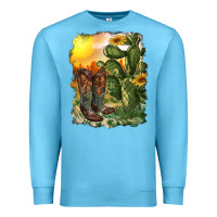 Ocean Blue western boots with cactus and desert Premium Sweatshirt - RanaPortraitStore