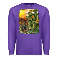 Purple western boots with cactus and desert Premium Sweatshirt - RanaPortraitStore