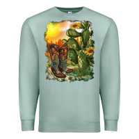 Seafoam western boots with cactus and desert Premium Sweatshirt - RanaPortraitStore