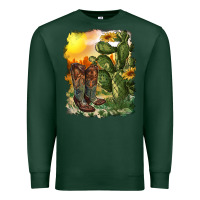 Sports Green western boots with cactus and desert Premium Sweatshirt - RanaPortraitStore