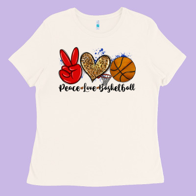 Peace Love Basketball Ladies Tee Designed By Zillion Design Studio