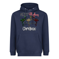Navy Merry Flocking Christmas Heavyweight Hoodie - Bettercallsaul