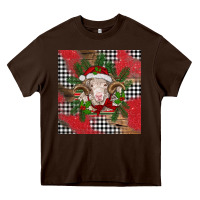 Chocolate Brown Christmas merino Heavy Core Tee - BarkalooDesign