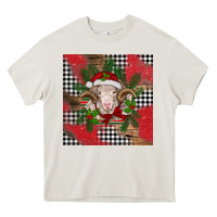 Cream Christmas merino Heavy Core Tee - BarkalooDesign