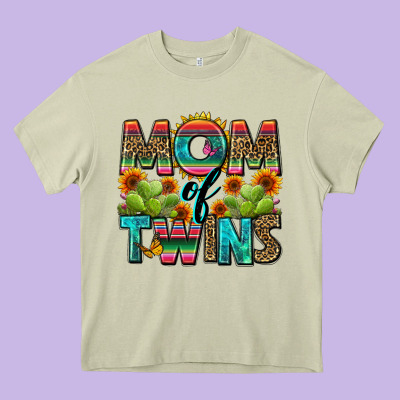 Mom Of Twins Heavy Core Tee Designed By Zillion Design Studio
