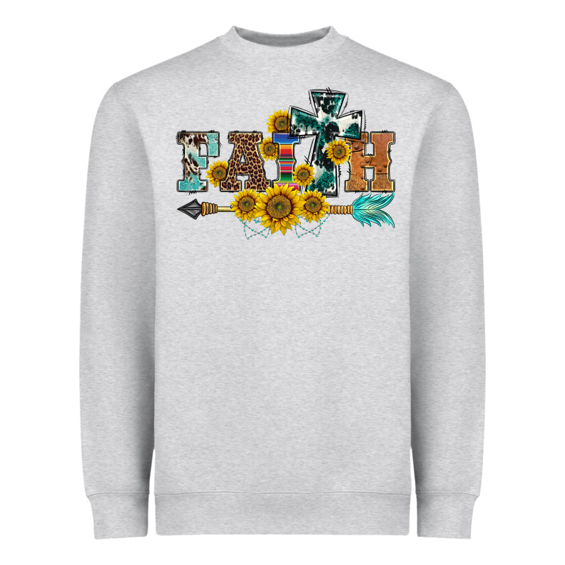 Western Faith Arrow Sunflowers Heavyweight Sweatshirt by BarkalooDesign | Teevron