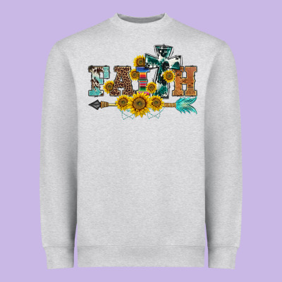 Western Faith Arrow Sunflowers Heavyweight Sweatshirt Designed By Barkaloodesign