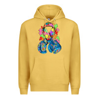 Antique Gold autism awareness with boxing gloves Premium Hoodie - NancyCooperArtShop