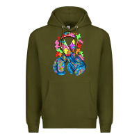 Army Green autism awareness with boxing gloves Premium Hoodie - NancyCooperArtShop