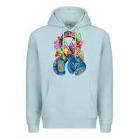 Blue Mist autism awareness with boxing gloves Premium Hoodie - NancyCooperArtShop