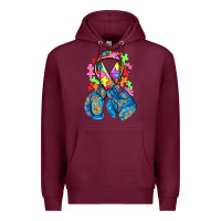 Burgundy autism awareness with boxing gloves Premium Hoodie - NancyCooperArtShop