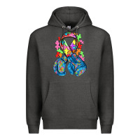 Charcoal Heather autism awareness with boxing gloves Premium Hoodie - NancyCooperArtShop