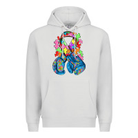 Dove Grey autism awareness with boxing gloves Premium Hoodie - NancyCooperArtShop