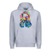 Heather Grey autism awareness with boxing gloves Premium Hoodie - NancyCooperArtShop