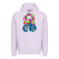 Lilac autism awareness with boxing gloves Premium Hoodie - NancyCooperArtShop