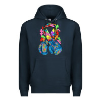 Navy autism awareness with boxing gloves Premium Hoodie - NancyCooperArtShop