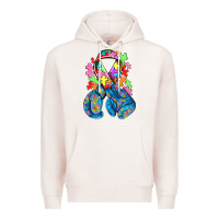 Pale Pink autism awareness with boxing gloves Premium Hoodie - NancyCooperArtShop