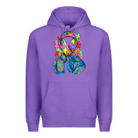 Purple autism awareness with boxing gloves Premium Hoodie - NancyCooperArtShop