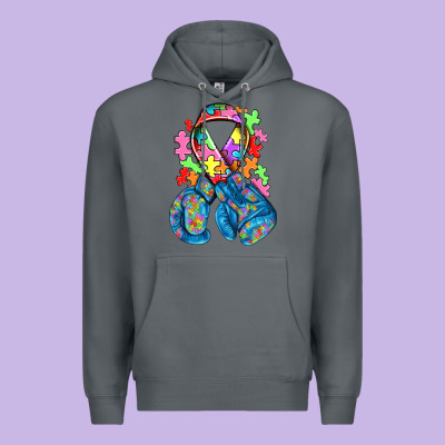 Autism Awareness With Boxing Gloves Premium Hoodie Designed By Nancycooperartshop